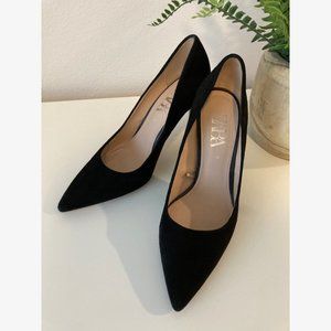 ZARA Black High Heel Shoes with Silver Heels UK 5.5 EUR 38 US 7.5
